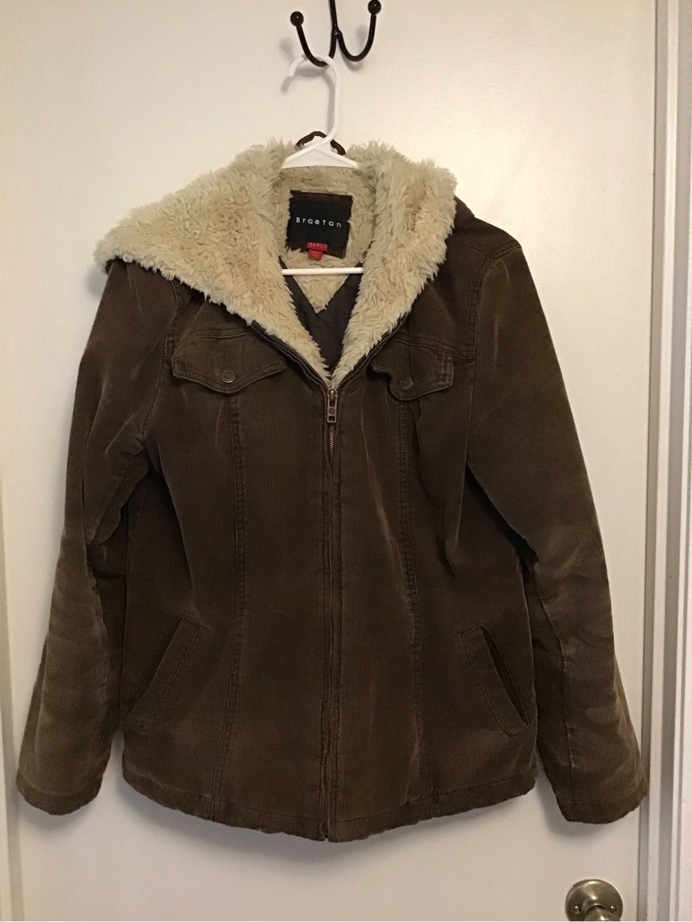 Braetan Brown Corduroy Teddy-Lined Jacket with Cream Sherpa